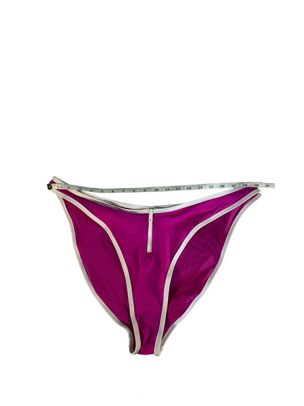 SKIMS Sporty Zipper Swim Bikini Set 3X Hibiscus Pink Bandeau Dipped Tanga